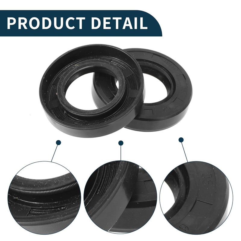 TUCKBOLD Universal Oil Seal TC Double Lip W Steel Spring Seal Ring Rotary Shaft Seal 35x62x12mm High Pressure NBR Rubber Black 5 Pcs - Image 5